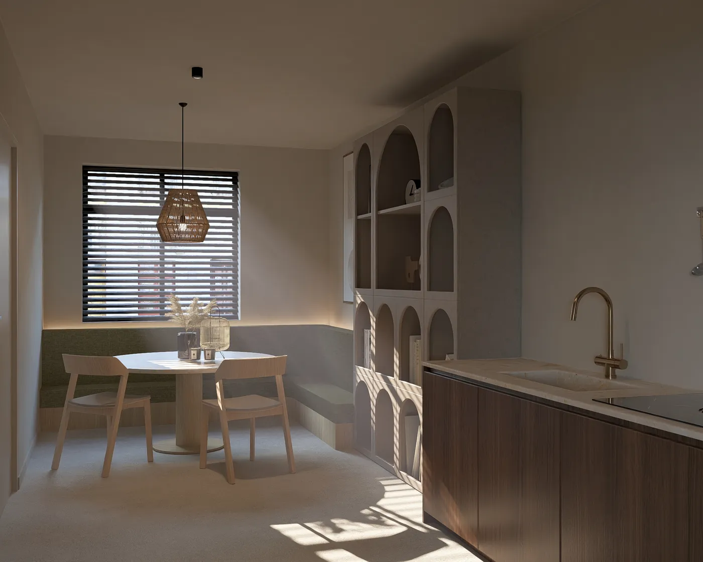Open keuken en eethoek