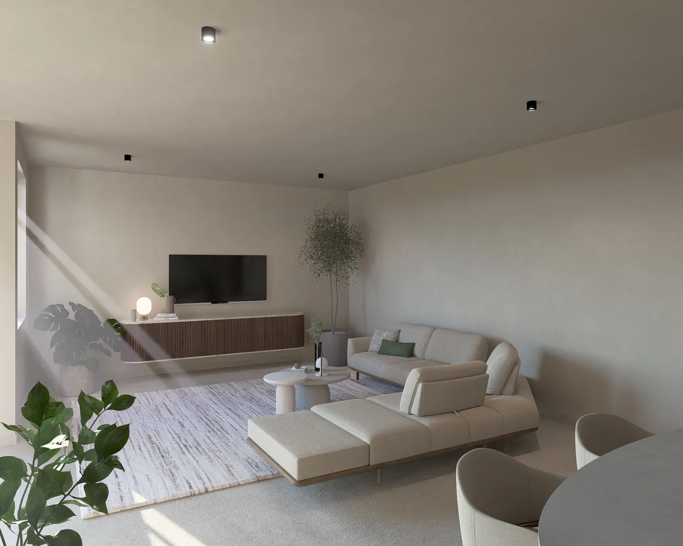 Open woonkamer met veel daglicht